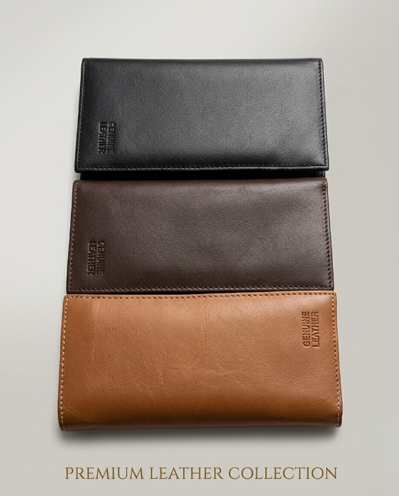 Premium Genuine Leather Long Wallet For Men & Women – 12 Card Slots | Mobile Pocket | Stylish Long Purse